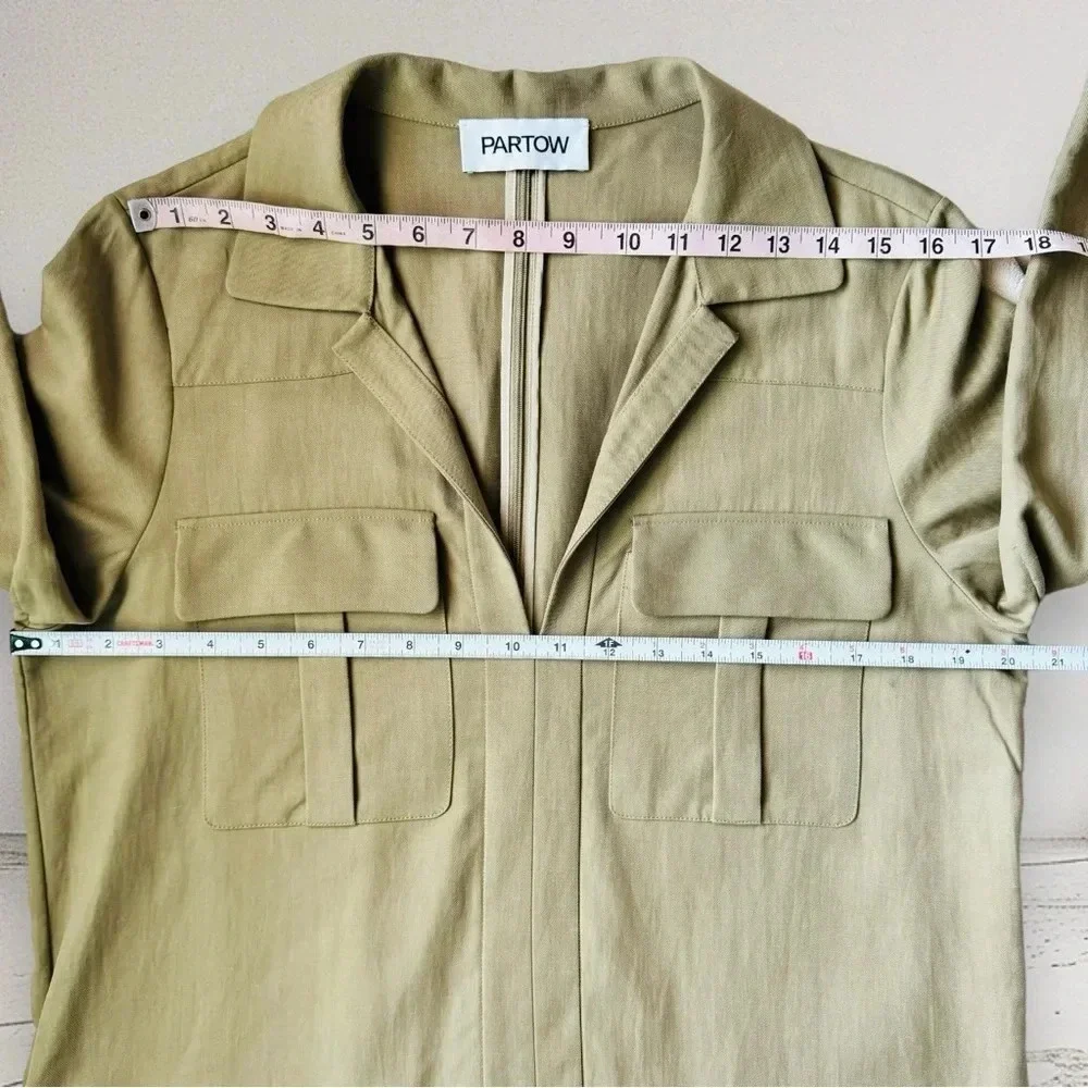 NEW PARTOW Adler Khaki Flap Pocket Trench Dress